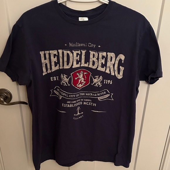 Heidelberg Medieval City Blue T-Shirt - Picture 1 of 5